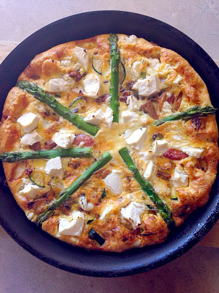 Feta Asparagus Chorizo + Potato Frittata|Chrisy Hillさん