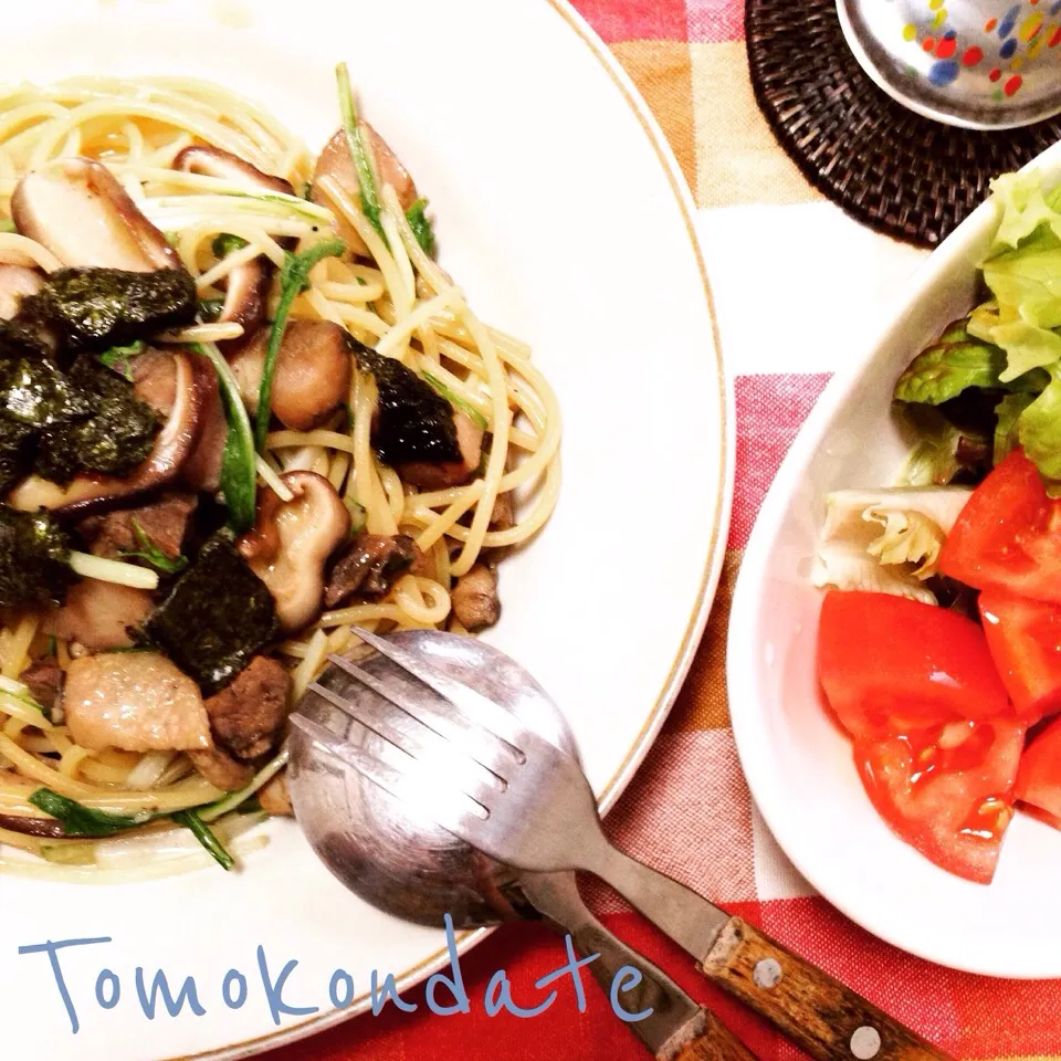 炭火地鶏と椎茸のパスタ🐓🍄🍴♡|🇯🇵ともこちゃん。さん