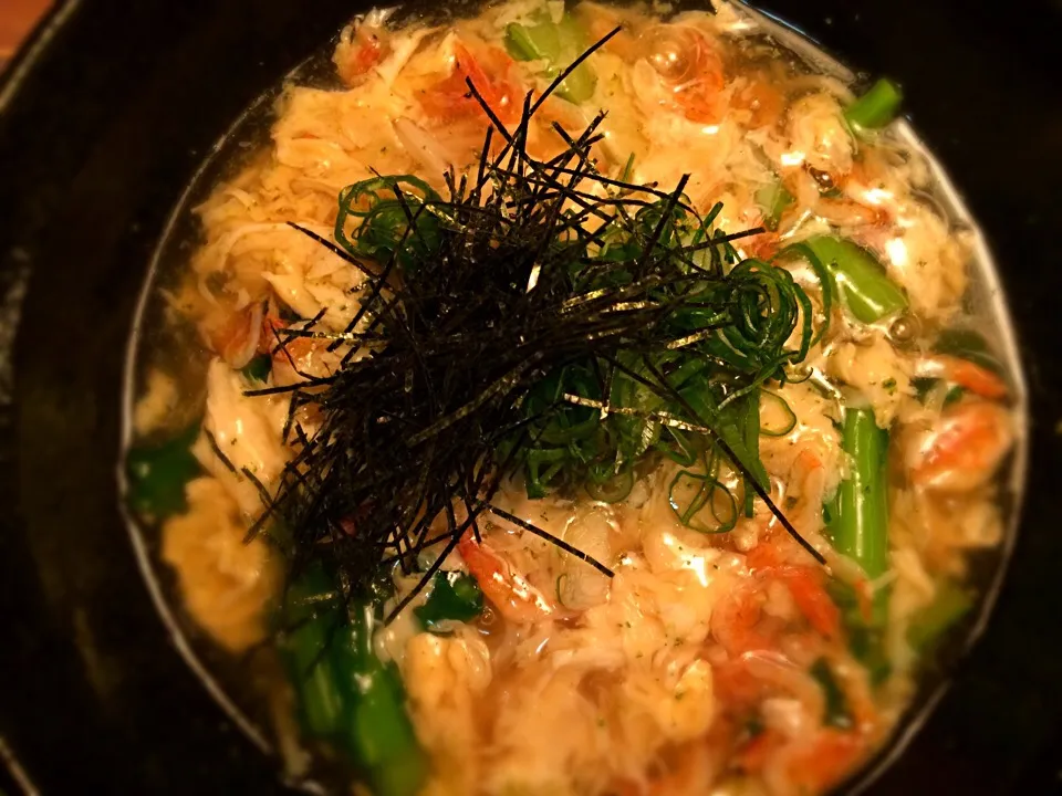 桜えびと青菜のかき玉1|半田手延べそうめんの店 阿波や壱兆さん