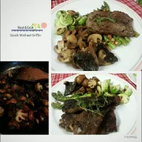 Grilled Beef & Lamb ,with asparagus , stir fry mix mushroom with balsamic vinegar and Brussel Sprout . 
#lamb #Beef #Vegetable #grilled #food #balsamicvinegar #|Sarah Jezebeth Michael Griffinさん