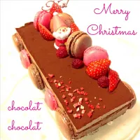 Wチョコレートクリームのケーキ♡🎄ver.