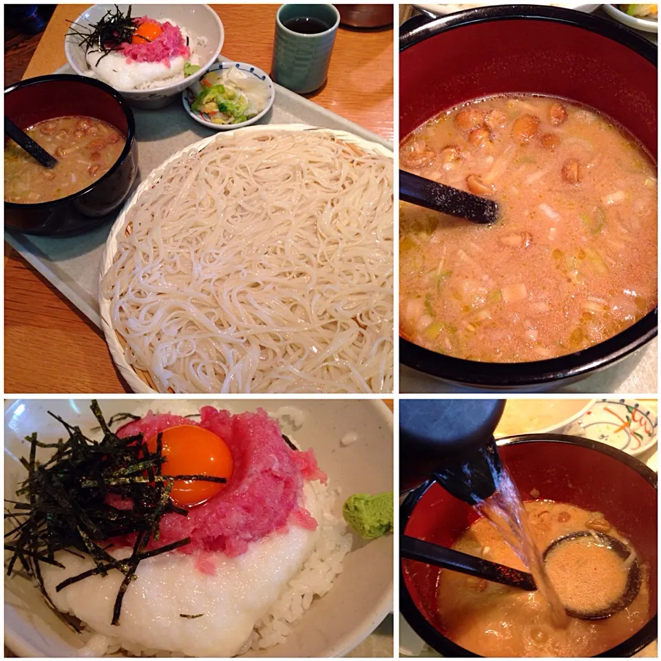 稲庭うどん中とマグロやまかけ丼のセット@七蔵(新橋)|塩豚骨さん