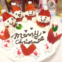 Xmas小人サンタさんケーキ( ﹡ˆoˆ﹡ )🎂|ほたて塩ぼんじりさん