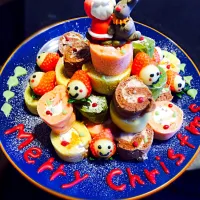 Snapdishの料理写真:Xmasロールケーキタワー|くれあさん