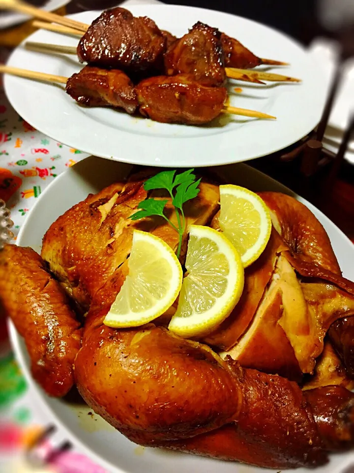 Snapdishの料理写真:"Whole Fried Chicken, and Pork Barbeque" Filipino Recipe for Christmas Eve|Laarni Nabongさん