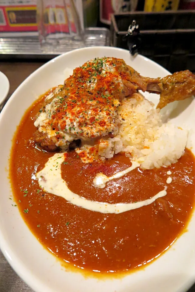 Two Sam's Upの、ほろり！！骨つきチキンのクリスマスカレー！! (ˆڡˆ)"|大阪カレー部長さん