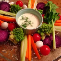 Assorted vegetable with cream cheese dip