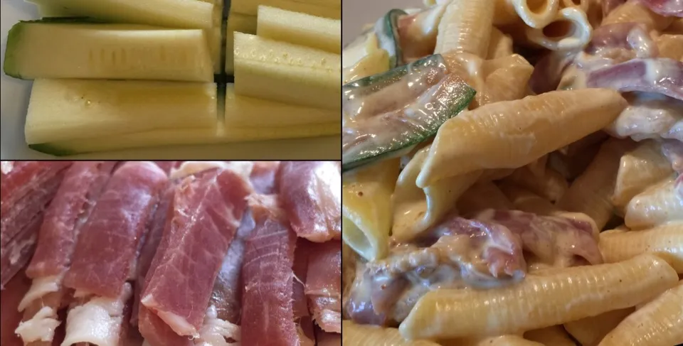 #zucchine #prosciutto crudo #panna #curcuma #garganelli|matteo pisanoさん