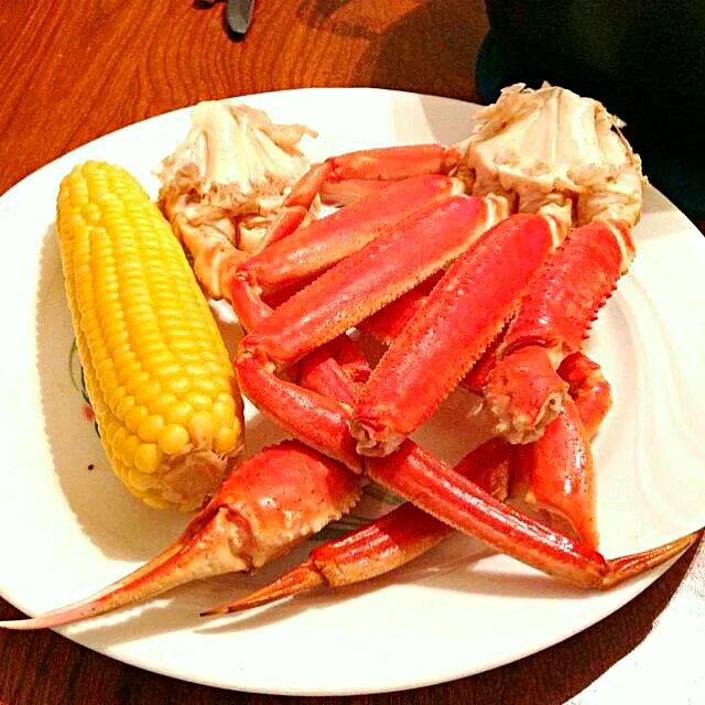 #Dinner Last Night King Crab Legs #Seafood #Main dish Boiled Corn #Vegetable #Side dish 😊 ❤ 😊|Alisha GodsglamGirl Matthewsさん