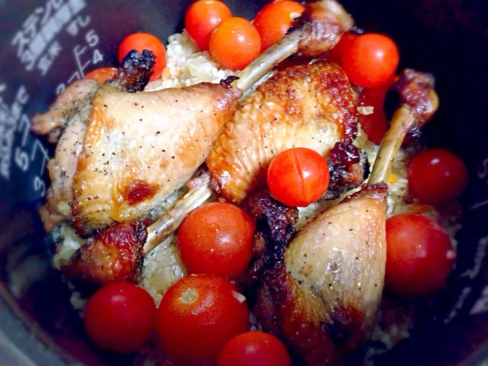 残ったチキンを炊き込みご飯に🍗|りえさん