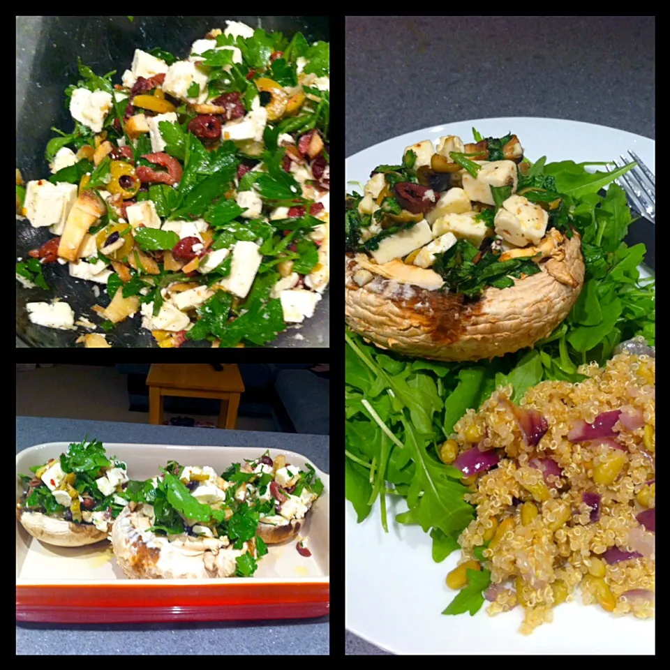 Stuffed mushrooms on a bed of rocket and quinoa|🍓Jolejo🍓さん