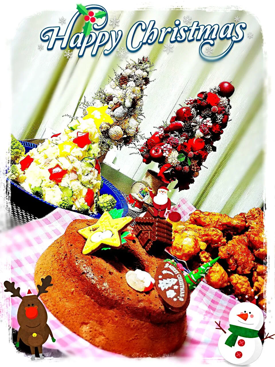 Snapdishの料理写真:初シフォンケーキ🎂ふっくらむずかしい( ノД`)…
ポテトサラダツリーとフライドチキンでX'mas🎄|muttu8178part2さん