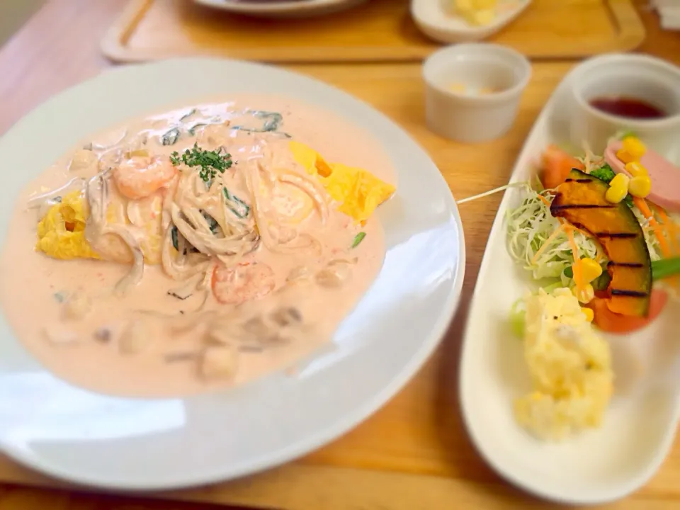 ほうれん草と明太子のクリームパスタ|達也さん