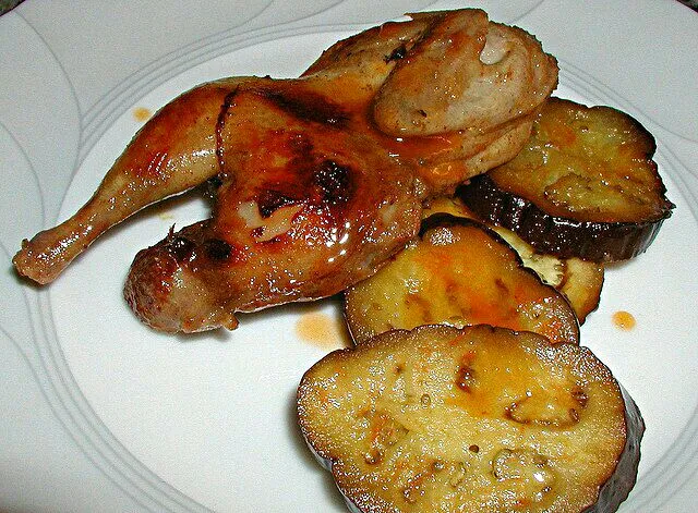 Roasted Quail #Meat/Poultry #Game #Main dish  & Smoked Eggplant 🍆 #Vegetable #Side dish #Christmas #Dinner #Holidays/Celebrations ❤🎁❤|Alisha GodsglamGirl Matthewsさん