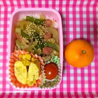 Snapdishの料理写真:長女の学童弁当２日目。焼肉丼弁当。|sakuraさん