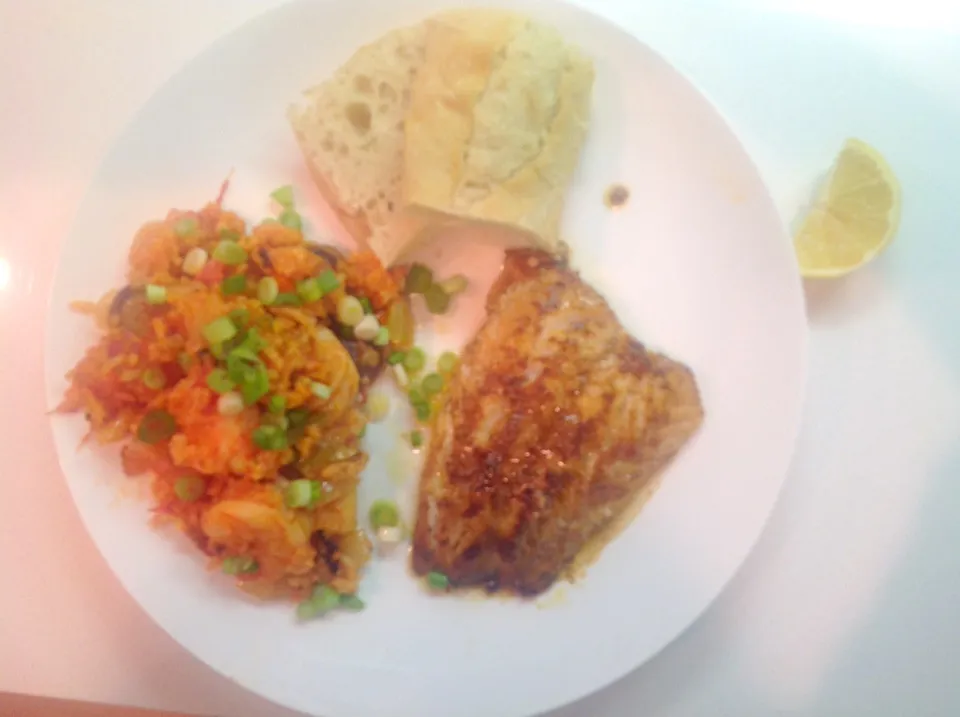 Blackened Fish and Shrimp & Sausage Jambalaya|Ruby1228さん