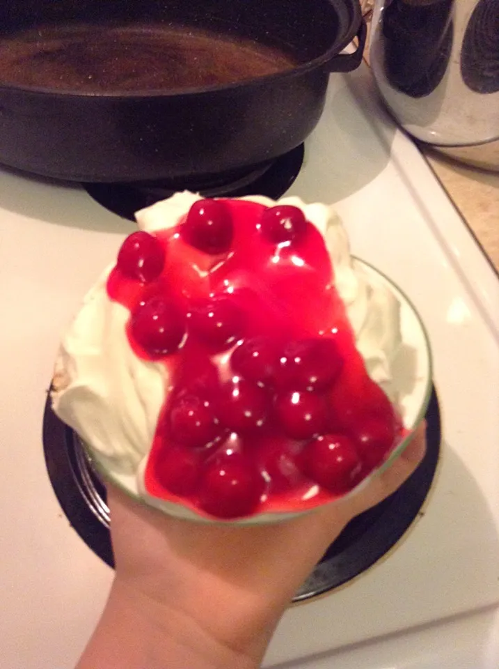 Angel food with cherry filling|JEBさん