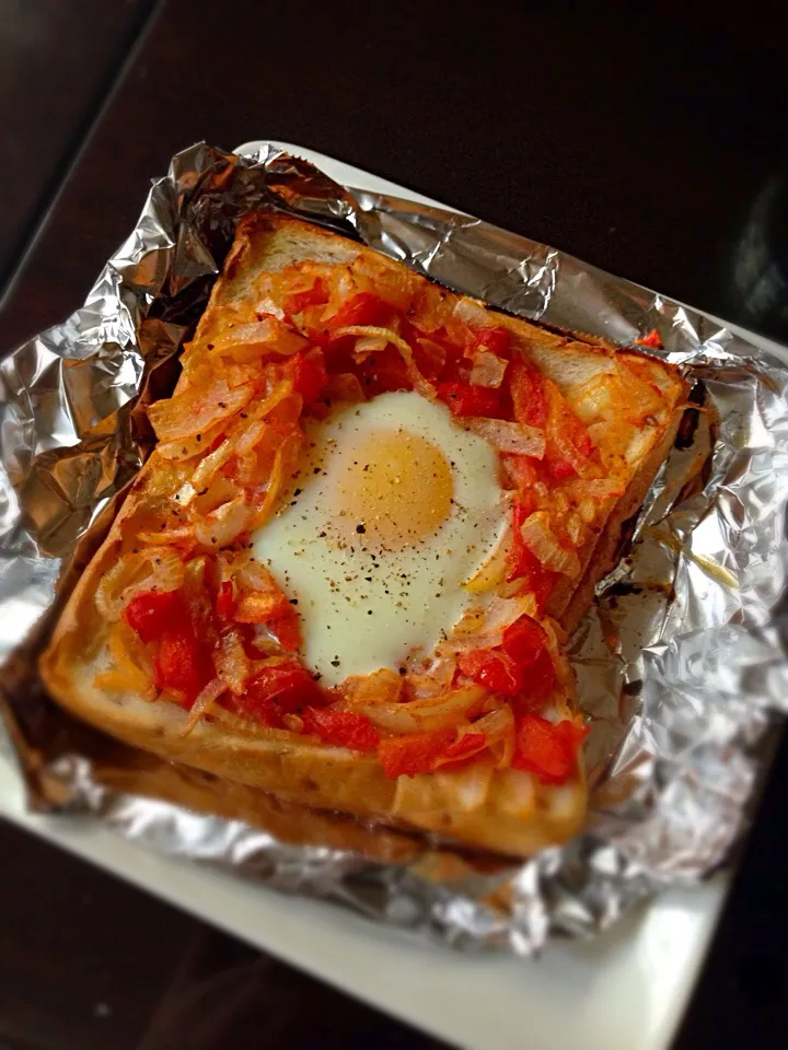 Onion,tomato,egg,toast🐣🍞🍅|Nonononoさん