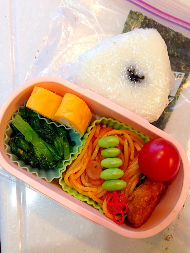 パパの塩昆布おにぎり弁当(^^)|ちゃたままさん