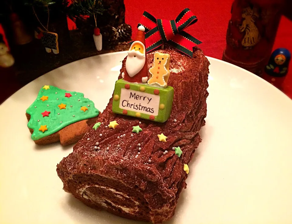 ❄️ブッシュドノエル❄️おうち用  〜Buche de Noel au chocolat   🎄Marry Christmas🎄 ①|ぷっくりんこ💙さん