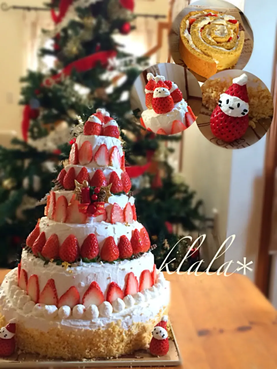 これがほんとのXmasラスト😁6段ケーキ🎂|くららさん