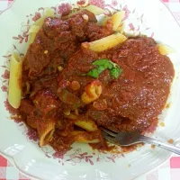 Pasta in tomasto sauce with mushroom and parmigiano reggiano|susan laiさん