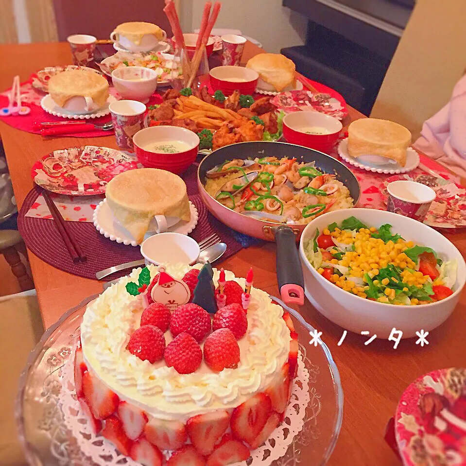 Snapdishの料理写真:クリスマスディナー2014♡|＊ノンタ＊さん