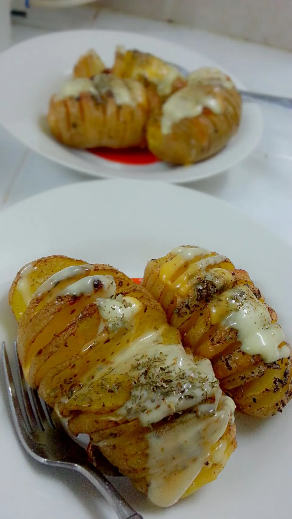 Sliced Baked Potatoe with Cheese|xiaofishballさん