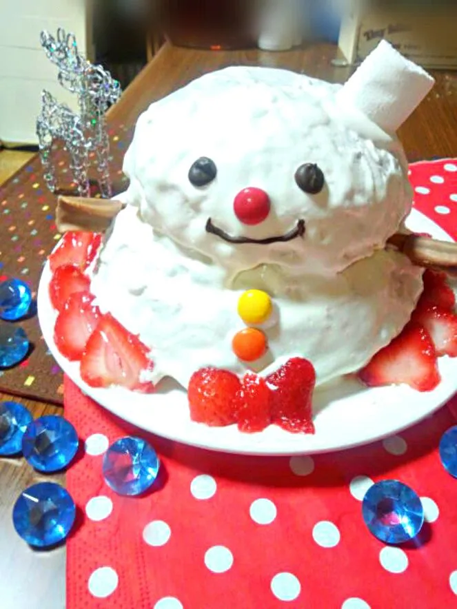 white　snowman cake☆|まーやんさん