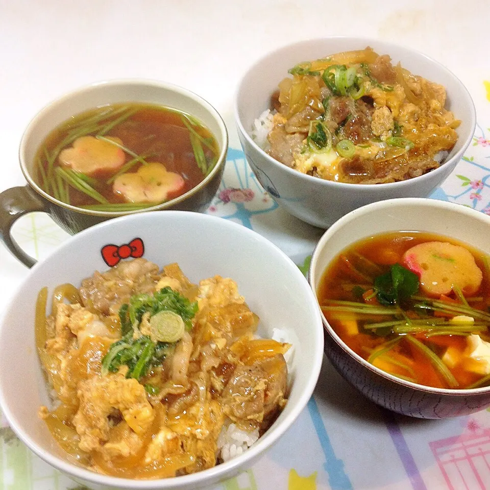 他人丼・三つ葉とお豆腐の赤だし|美也子さん