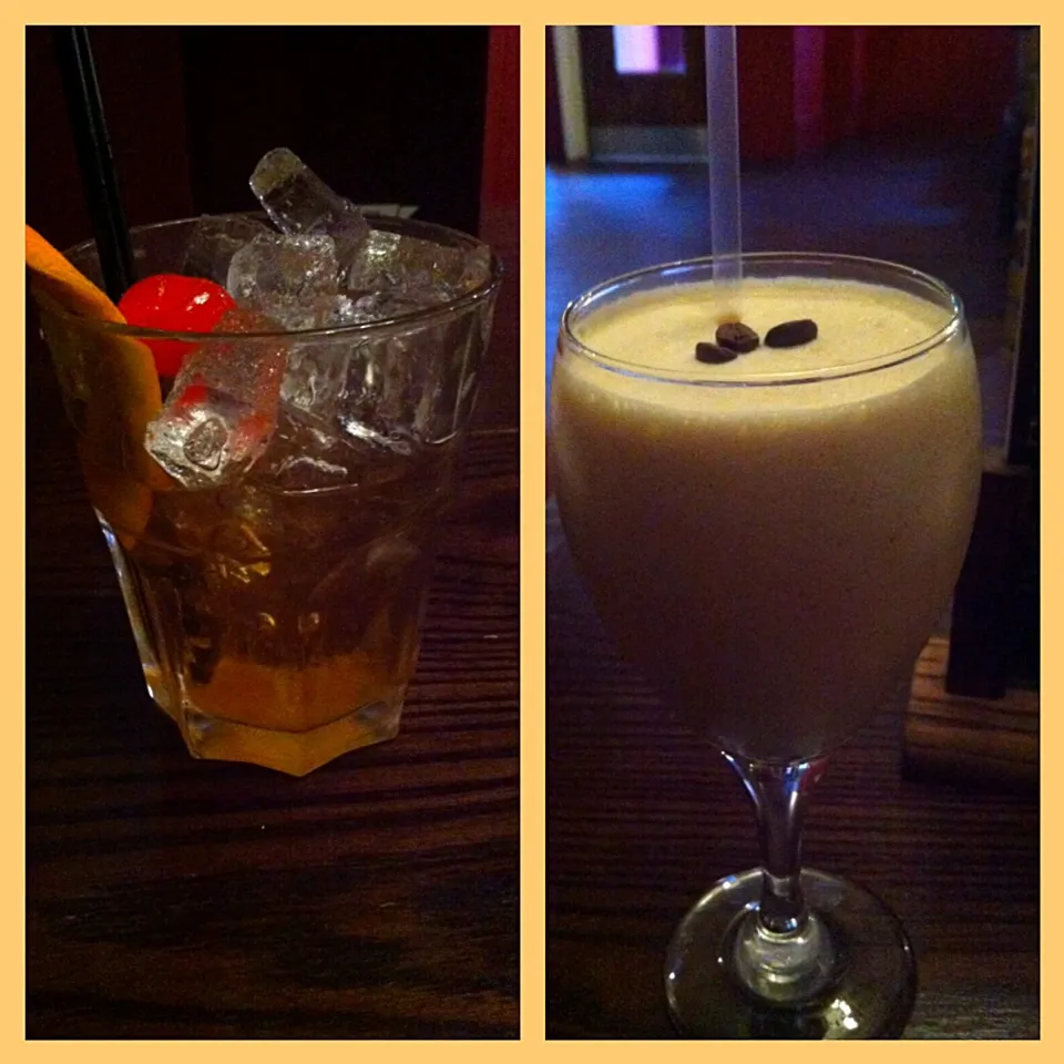 An "old fashioned" and an icecream cocktail - "frozen black Irish"|🍓Jolejo🍓さん