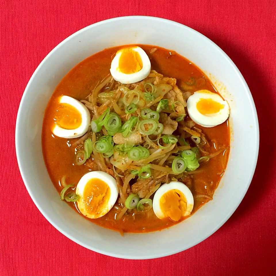 【自作】蒙古タンメン「中本」の味噌卵麺を作ってみた|.さん