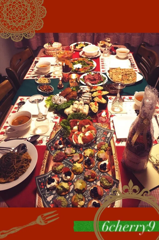 Snapdishの料理写真:X'mas dinner☆2014|びびさん