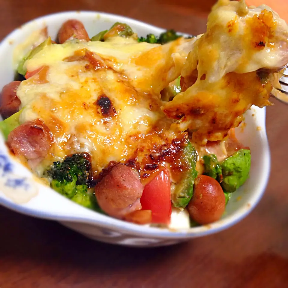 くみさんさんの料理 豆腐とアボブロのみそマヨグラタン(o^^o)をグリルパンで💗|ららさん