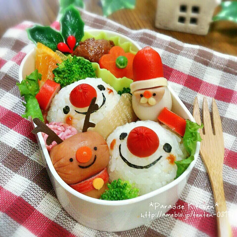 ＊15分もあれば出来ちゃう⁉︎簡単雪だるまおにぎり弁当＊|MAAさん