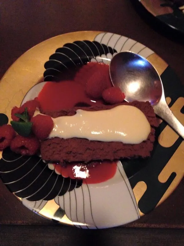 Chocolate Pate with Raspberry Sauce and Champagne Sabayon|Christine pavelkaさん