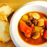 Snapdishの料理写真:Sausage, meat ball & bean stew|Rhythmiqueさん