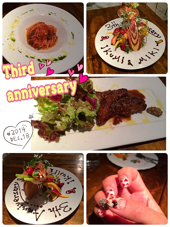 Snapdishの料理写真:3/18は旦那と付き合って3周年記念日2❤️|みきぴょん♪さん