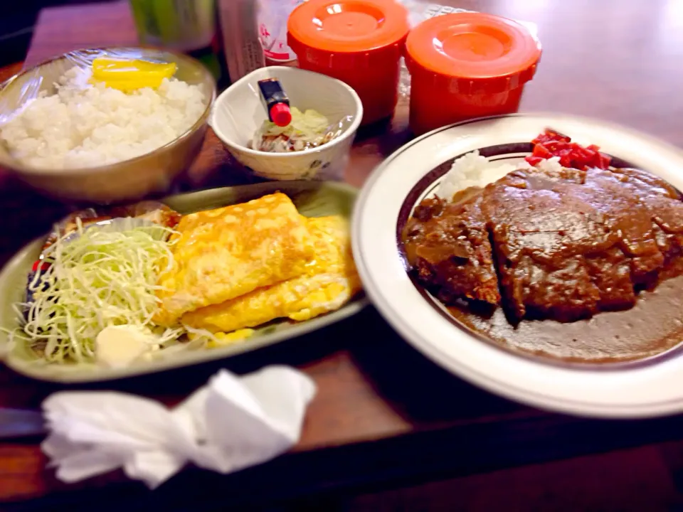 玉子焼き定食 カツカレー|めーたんさん