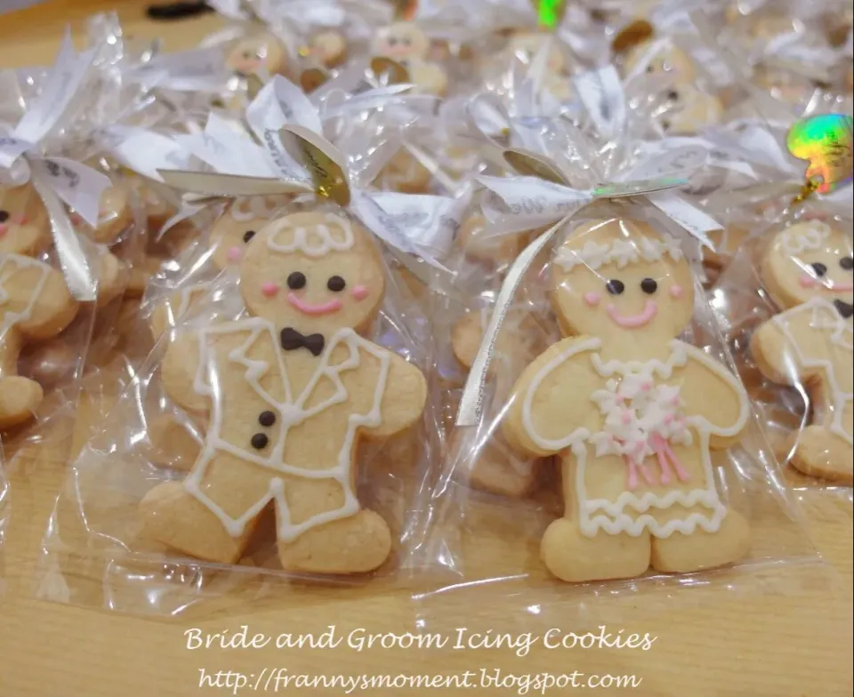 bride & groom wedding icing cookies|Frannyさん