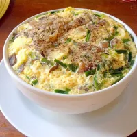 Steamed egg with mushroom and baby corn :D|Sineさん