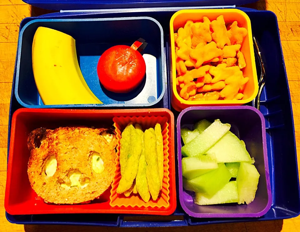 Snapdishの料理写真:"Mommy's Got the Flu" Lunch Bento and Snacks, Day 1|Cheryl Melnickさん