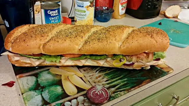 Snapdishの料理写真:My Friend Made Cajun #Turkey #Vegetable Po'Boy on Onion #Bread #Sandwich #Lunch #Main dish 👄 😋 👄|Alisha GodsglamGirl Matthewsさん