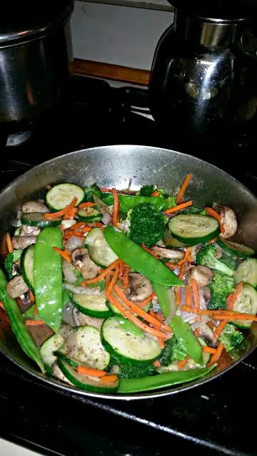 Snapdishの料理写真:I Cooked Stir-Fried #Vegetable at My Favorite Place the Family Cabin Kitchen #Healthy #Side dish 😆 😆 😆 #Lunch ❤ ❤ ❤|Alisha GodsglamGirl Matthewsさん