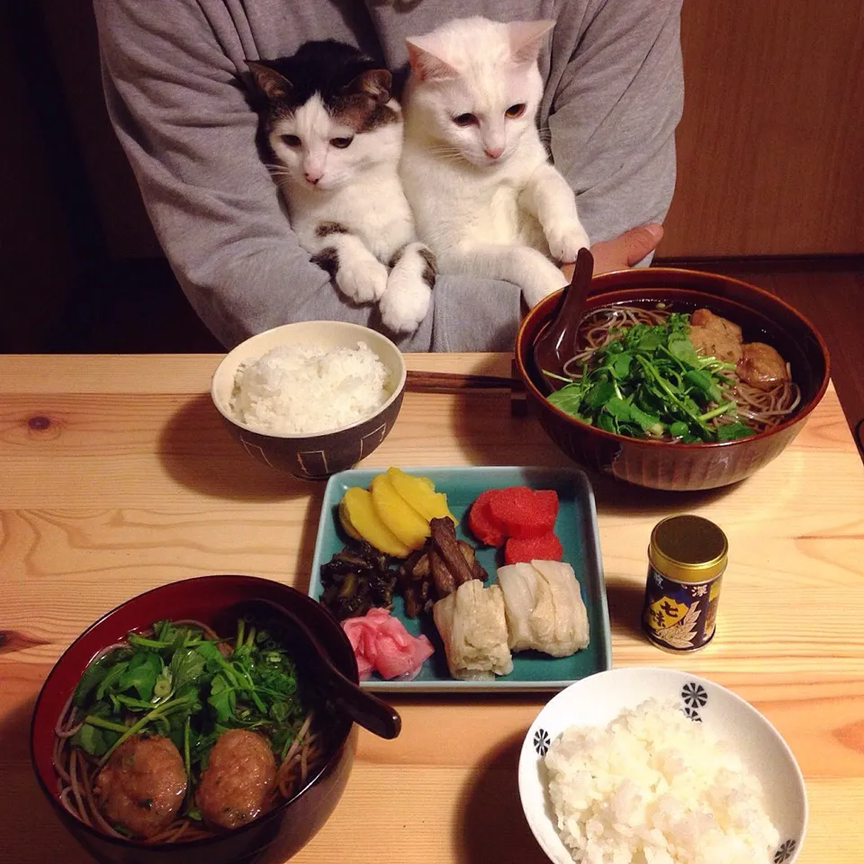 芹とつくねの年越し蕎麦。十割蕎麦で蕎麦湯が濃ゆい♩|naouさん