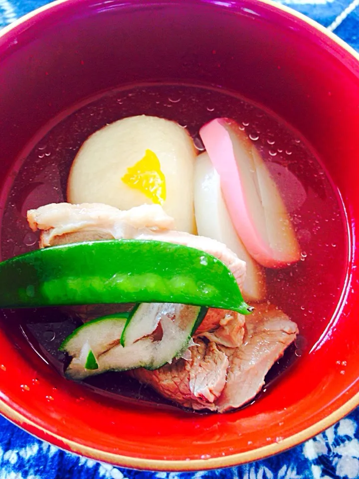 我が家流 カモ肉のお雑煮 Soup with rice cake,Duck meat and vegetables|Yuriさん