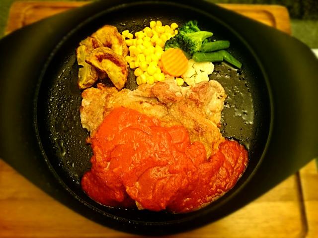 元旦の晩御飯は ファミレス風 鶏のグリルお気に入りの 柳宗理の南部 