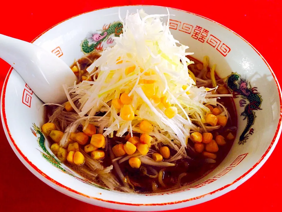 1月2日💝朝ラーメン^_^たっぷり白髪葱とコーンの塩ラーメン（笑）|はみちゃんさん