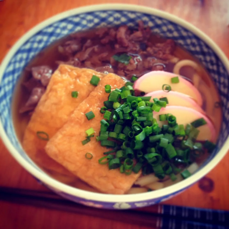 1/2お昼ごはん『茅の舎のダシで肉うどん』|Kenji Kinoshitaさん