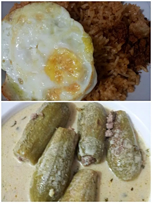 fried rice and another kosha (zuchini) with mansaf soup|Jihanさん